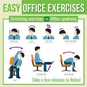 Figure simple office exercises done which can done at workplace Figure simple office exercises done which can done at workplace